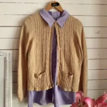 Thumbnail for Cardigan jaune vintage