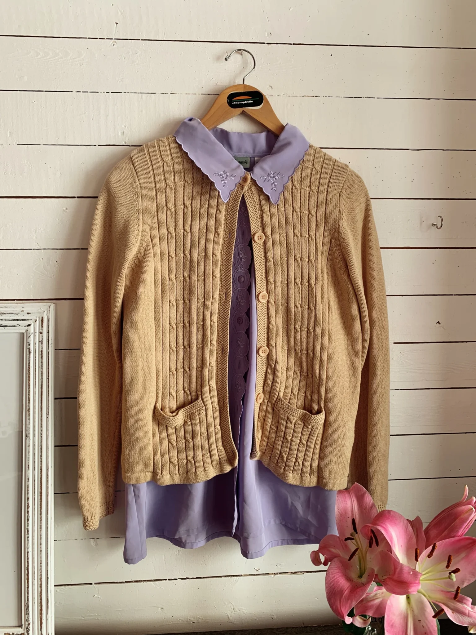Image for Cardigan jaune vintage