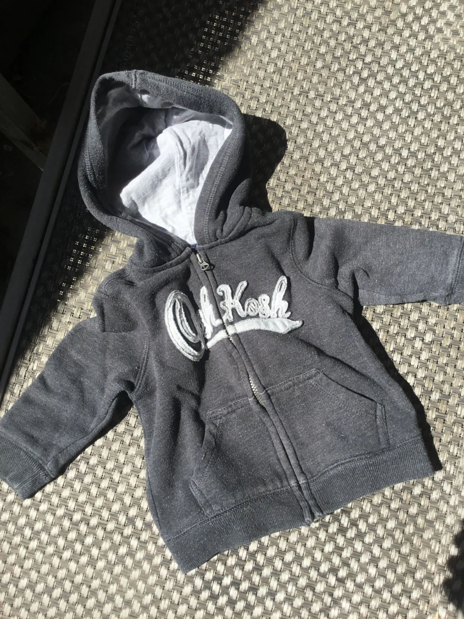 Featured image for Gilet veste zip coton ouaté gris foncé 6 - 9 mois
