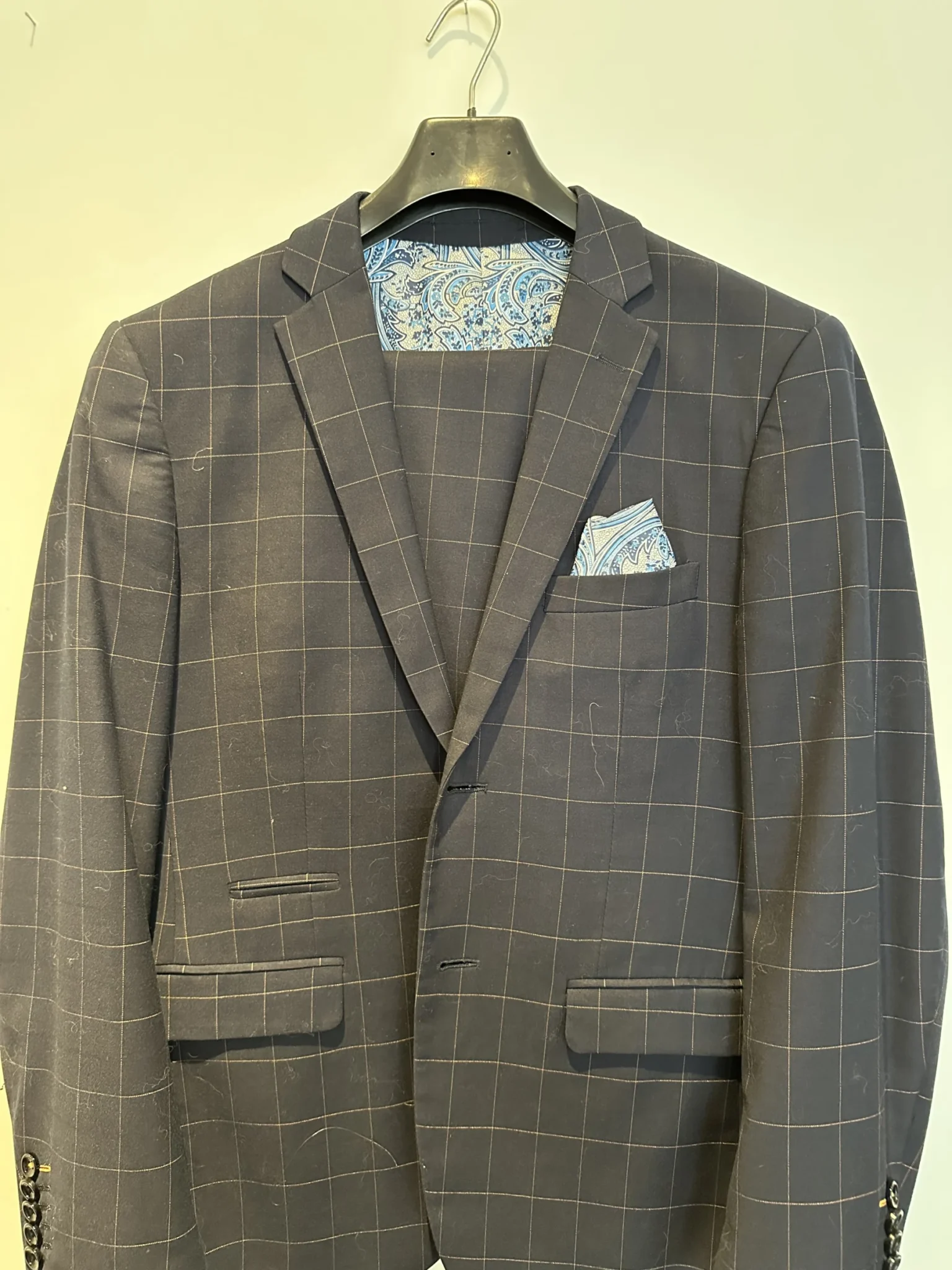 Image for Soul of London blue orange checked suit