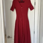 Thumbnail for Ralph Lauren red cotton flared maxi dress