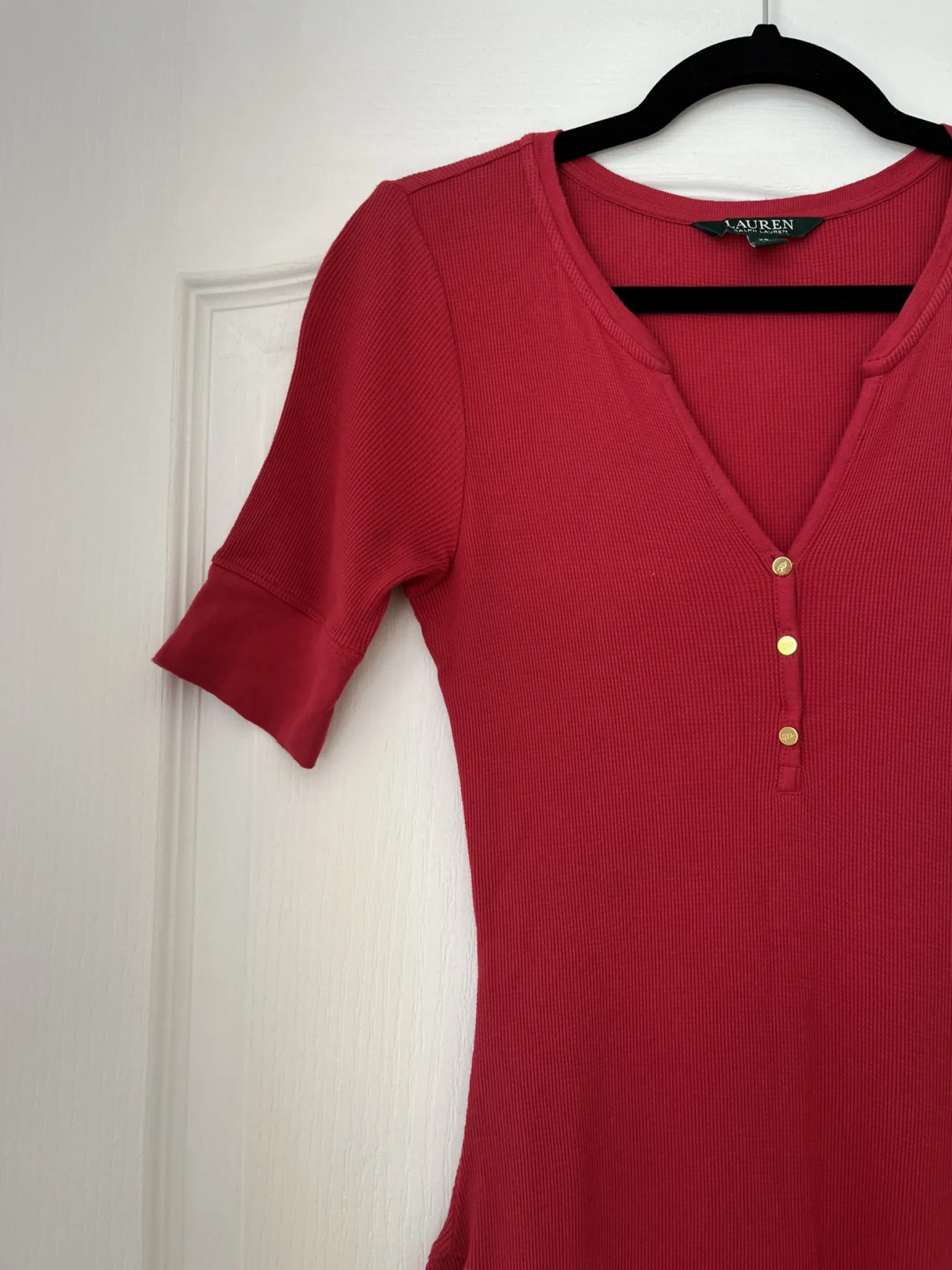 Image for Ralph Lauren red cotton flared maxi dress