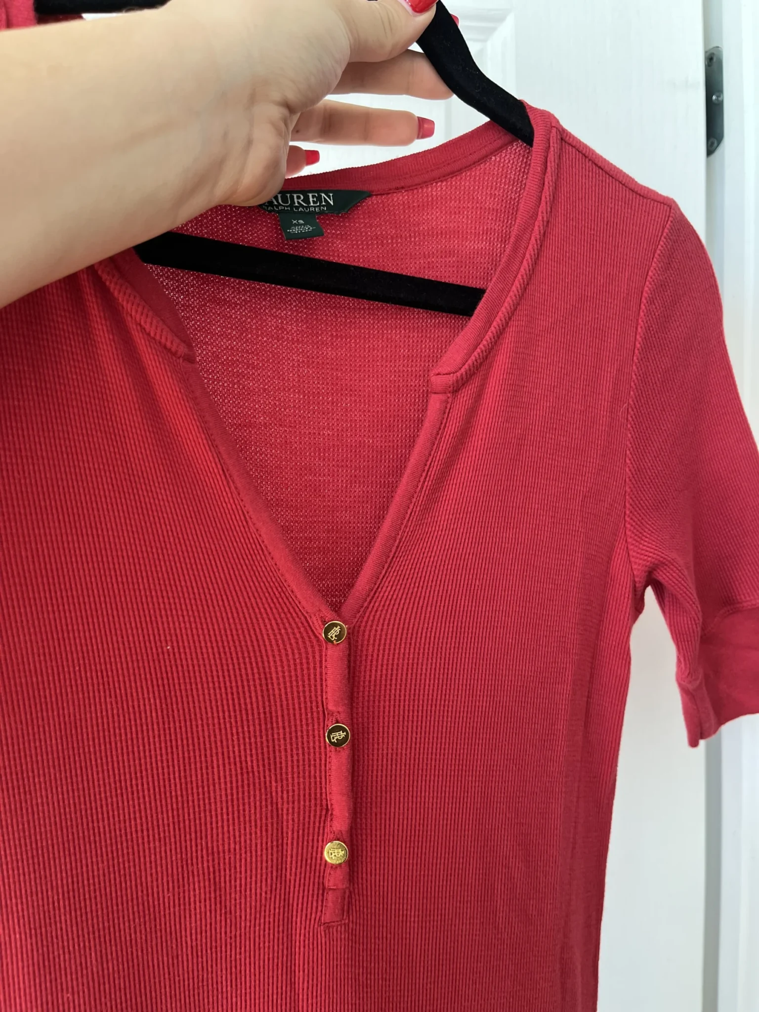 Image for Ralph Lauren red cotton flared maxi dress