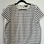 Featured thumbnail for Theory grey and white sailor blouse size 12 (L/XL)