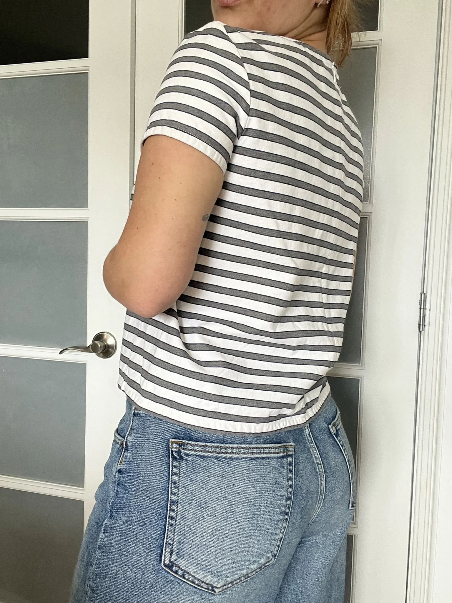 Image for Theory grey and white sailor blouse size 12 (L/XL)