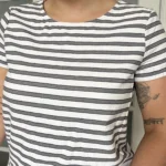 Thumbnail for Theory grey and white sailor blouse size 12 (L/XL)