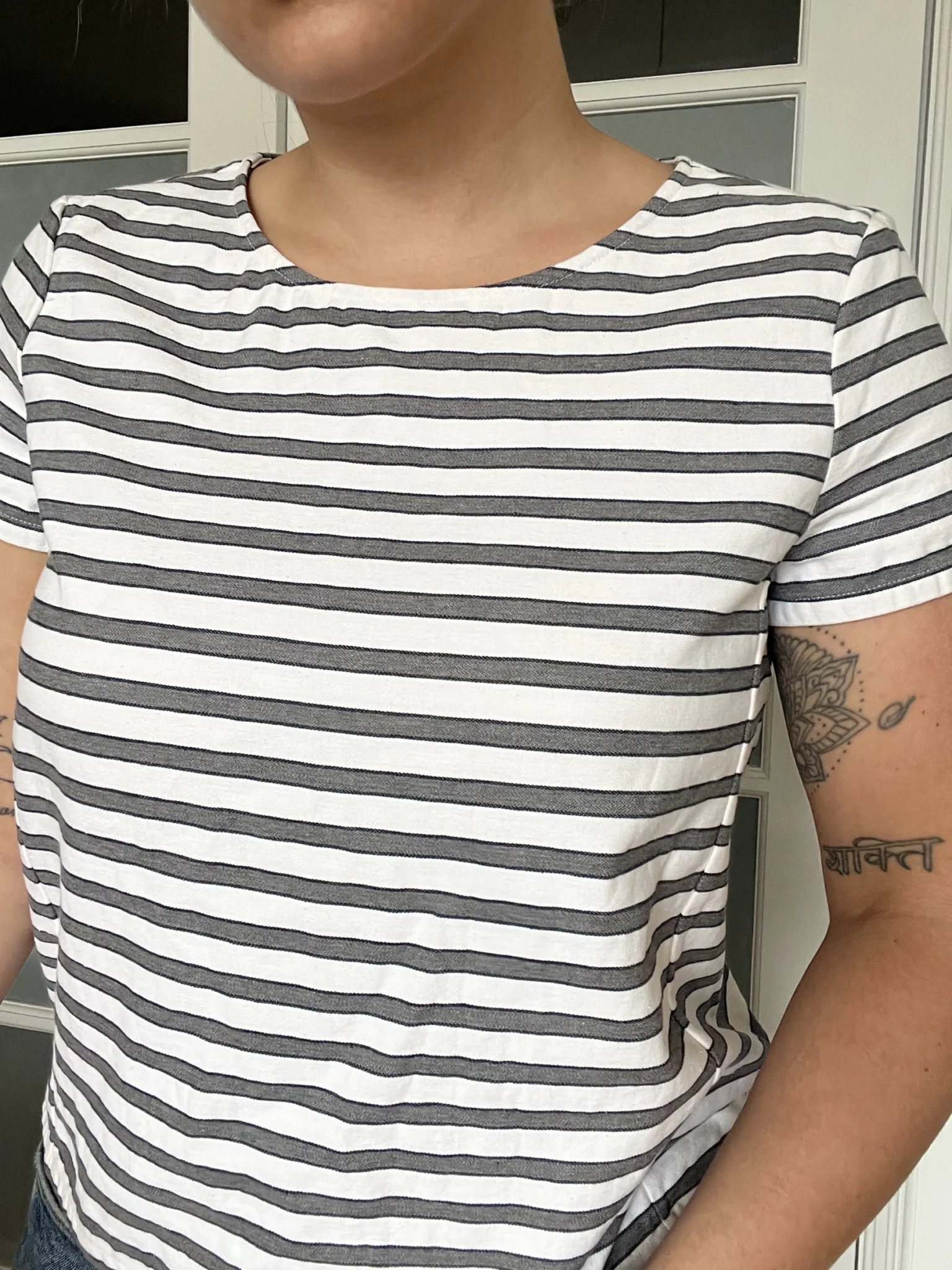 Image for Theory grey and white sailor blouse size 12 (L/XL)