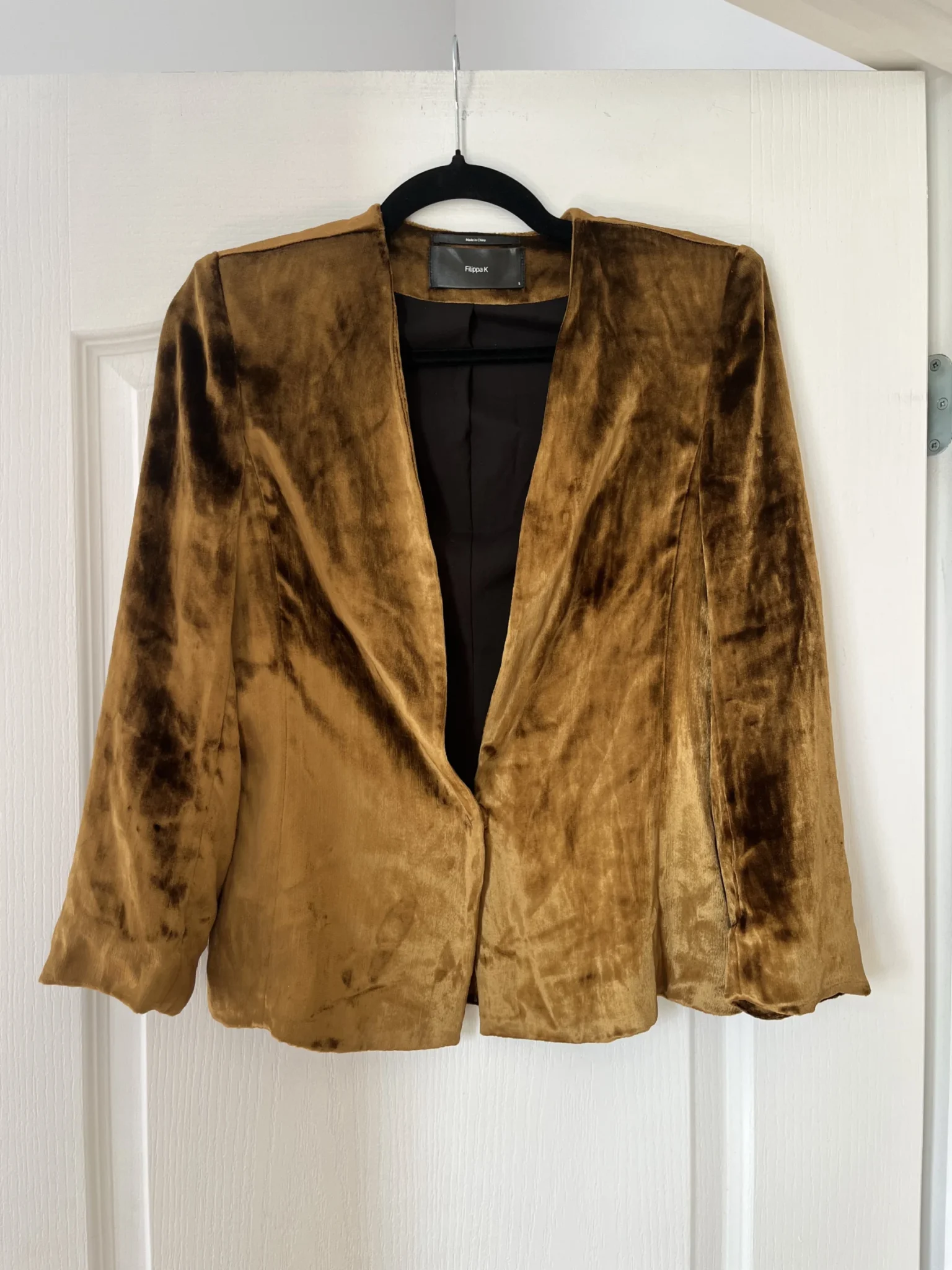 Image for Women's Filippa K jacket size S gold velvet