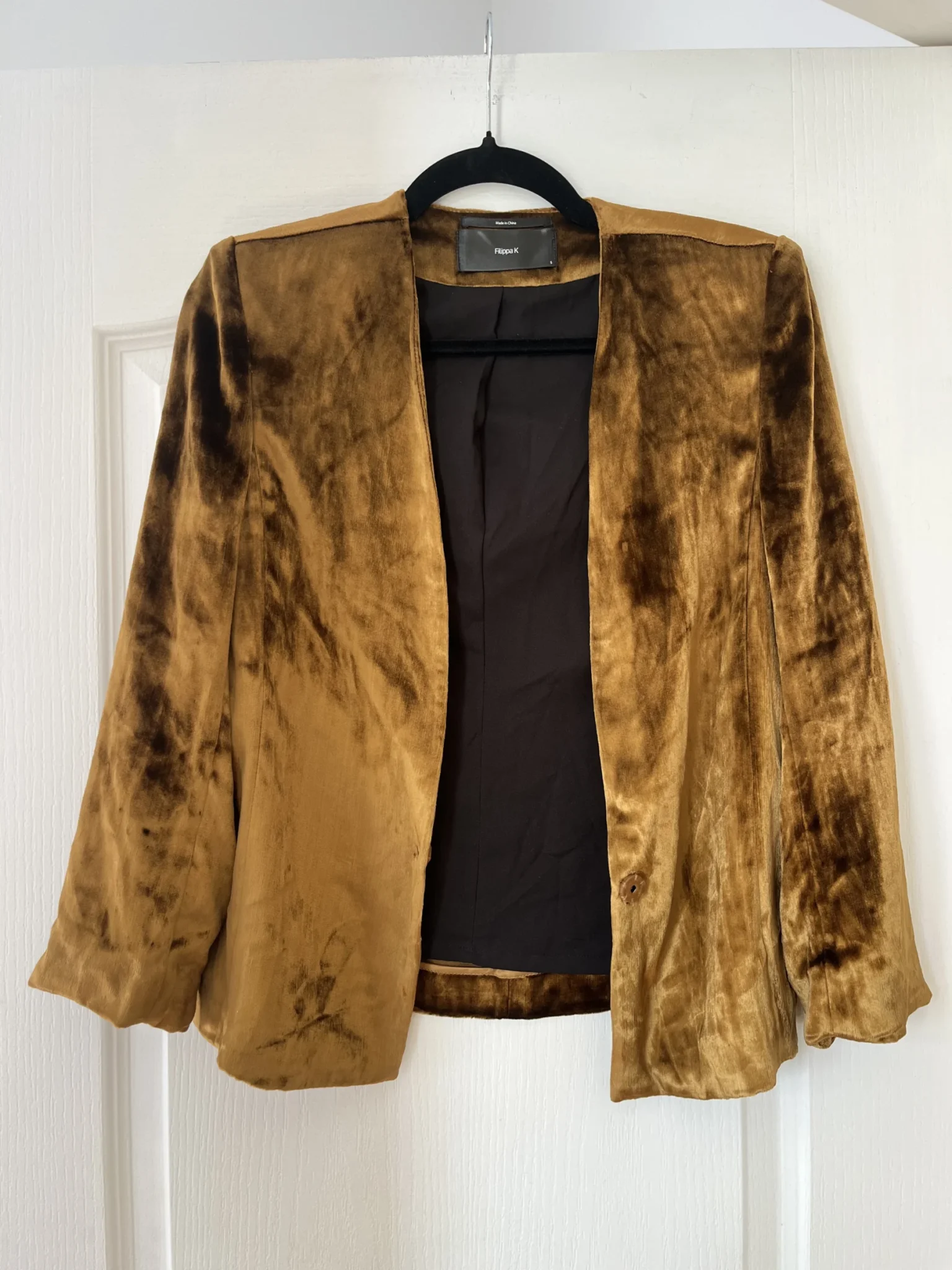 Image for Women's Filippa K jacket size S gold velvet