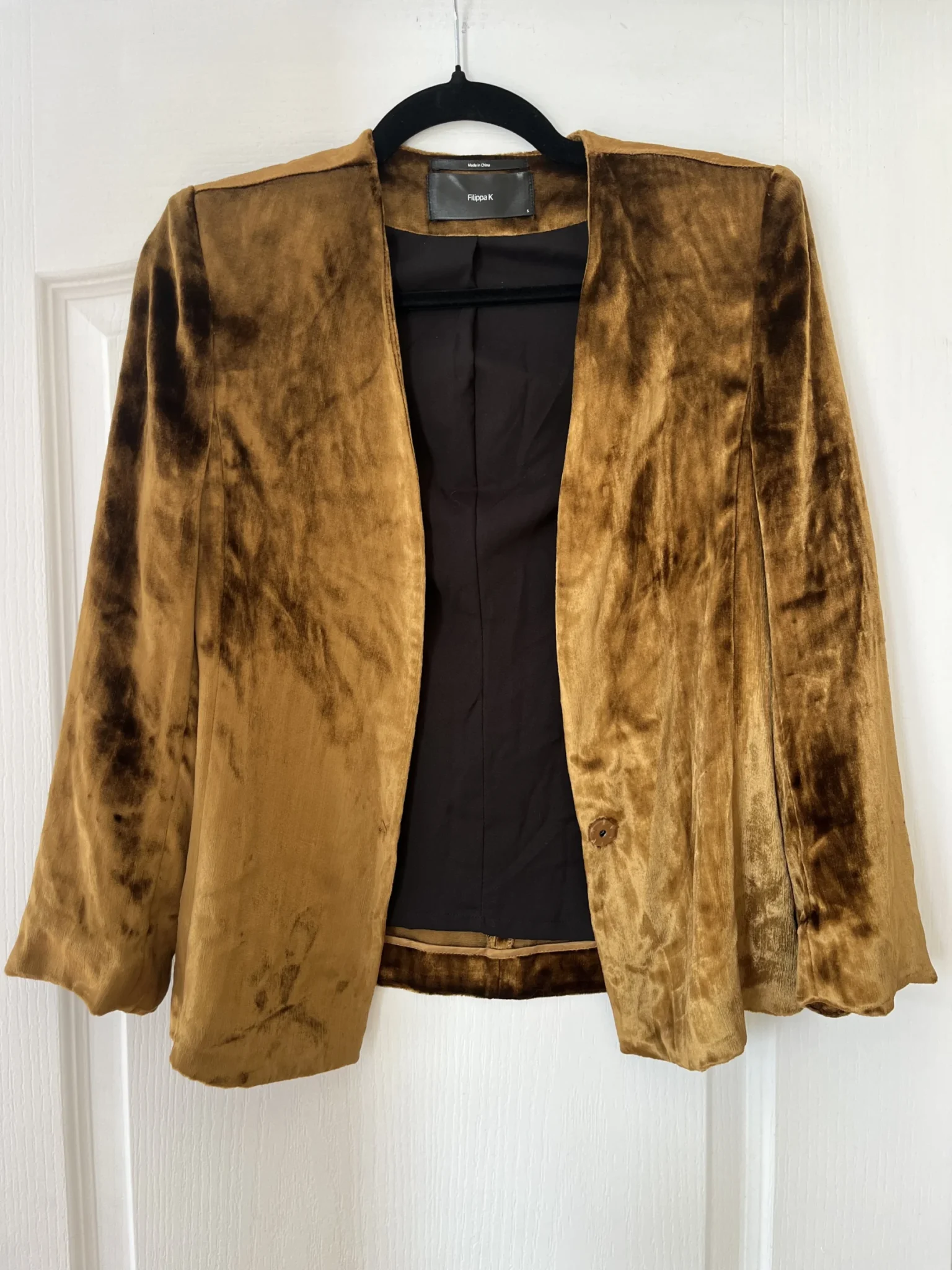 Image for Women's Filippa K jacket size S gold velvet
