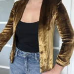 Thumbnail for Women's Filippa K jacket size S gold velvet