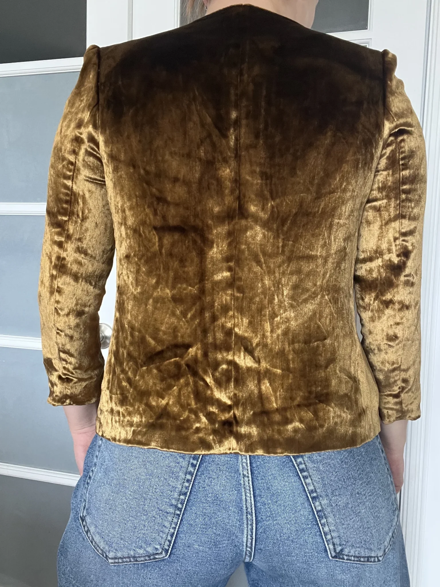 Image for Women's Filippa K jacket size S gold velvet