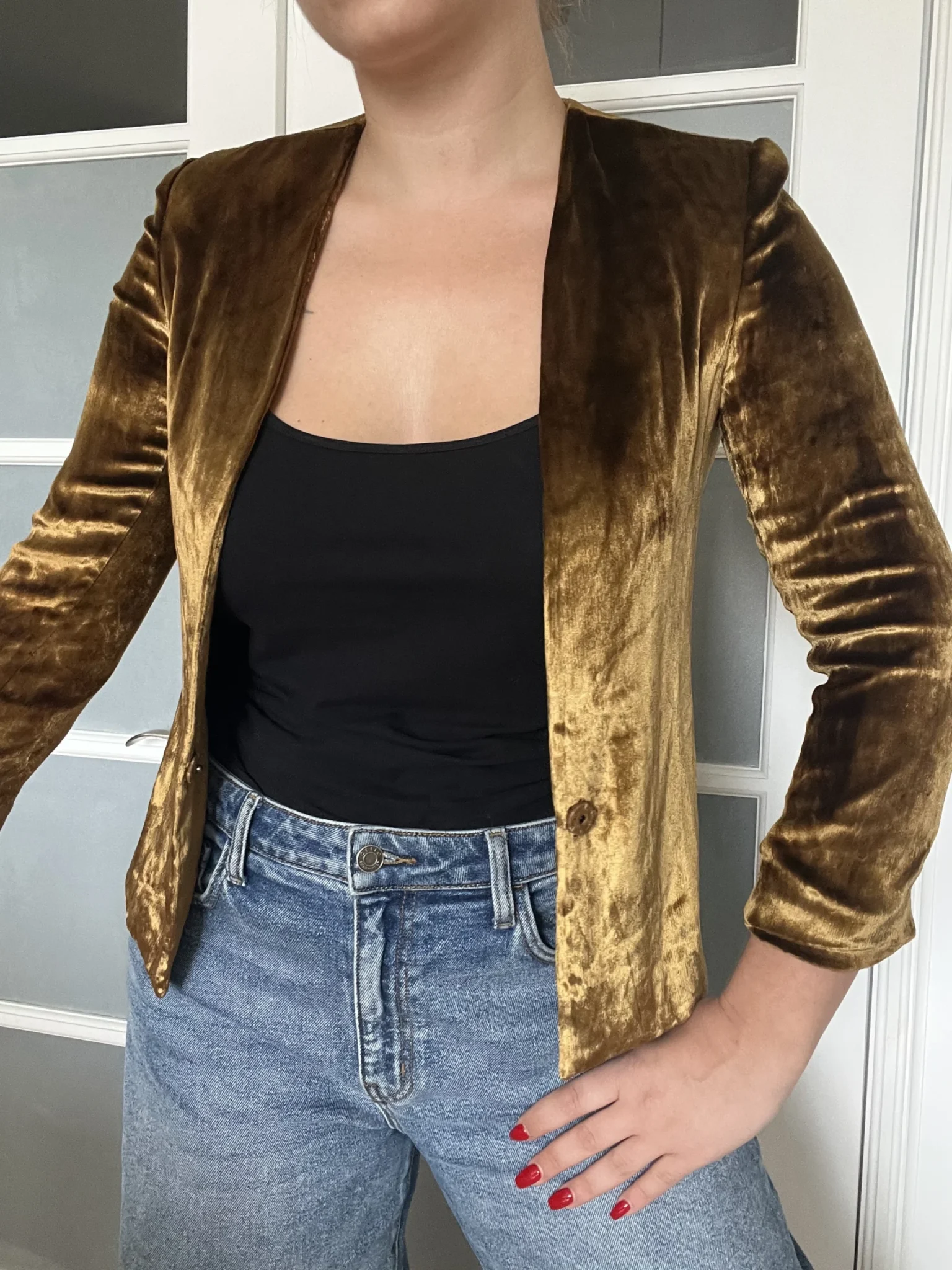 Image for Women's Filippa K jacket size S gold velvet