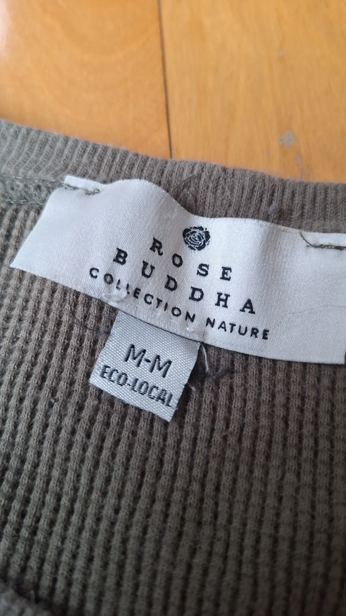 Image for Chandail relax kaki Rose Buddha gauffré