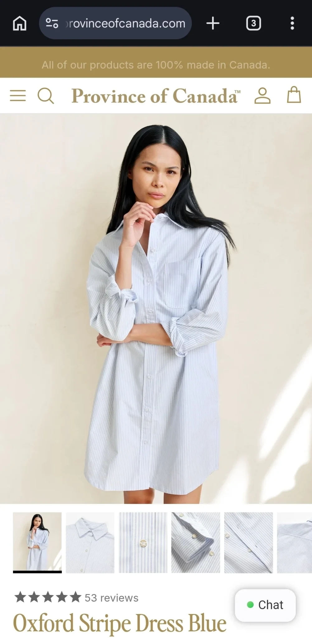 Featured image for Robe chemise Oxford à rayures
