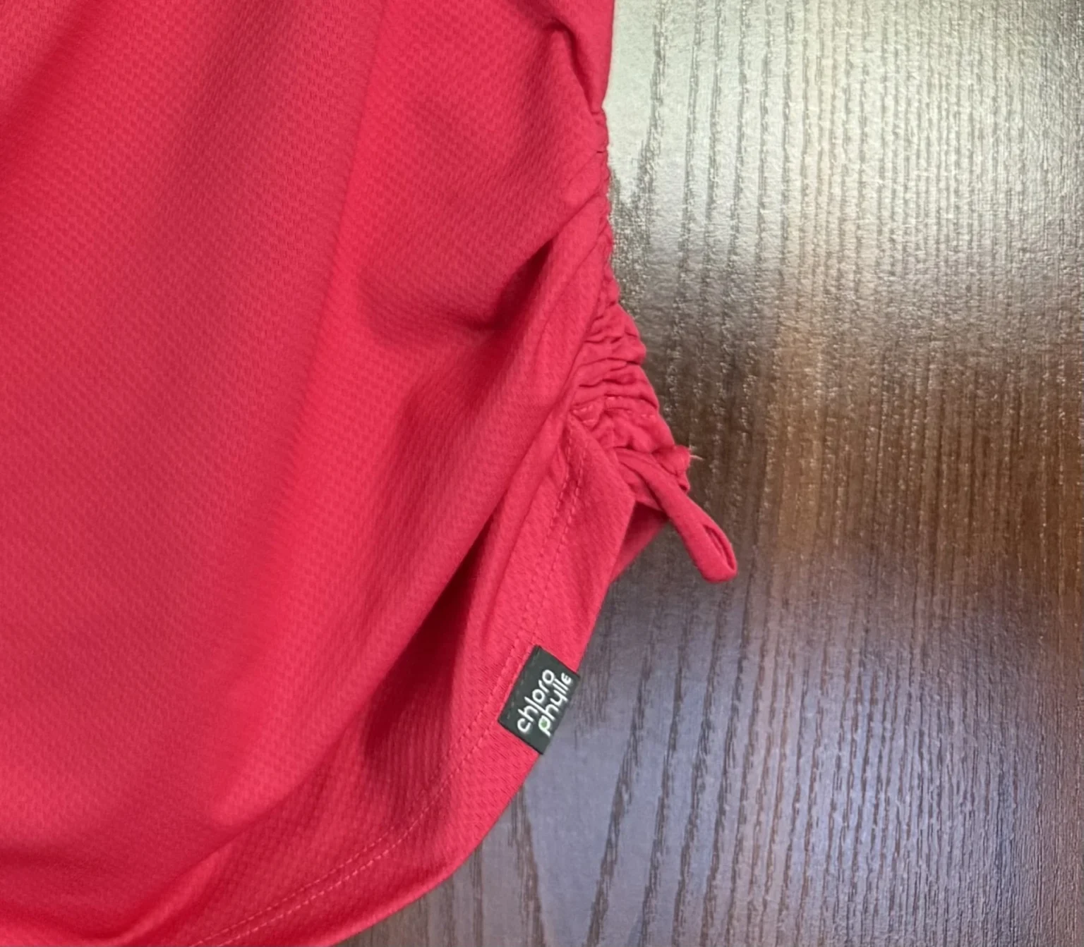 Image for Chlorophylle pink sleeveless top - adjustable draped sports top size M hiking/traveling