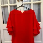 Featured thumbnail for Bright red blouse with ruffled sleeves H&M