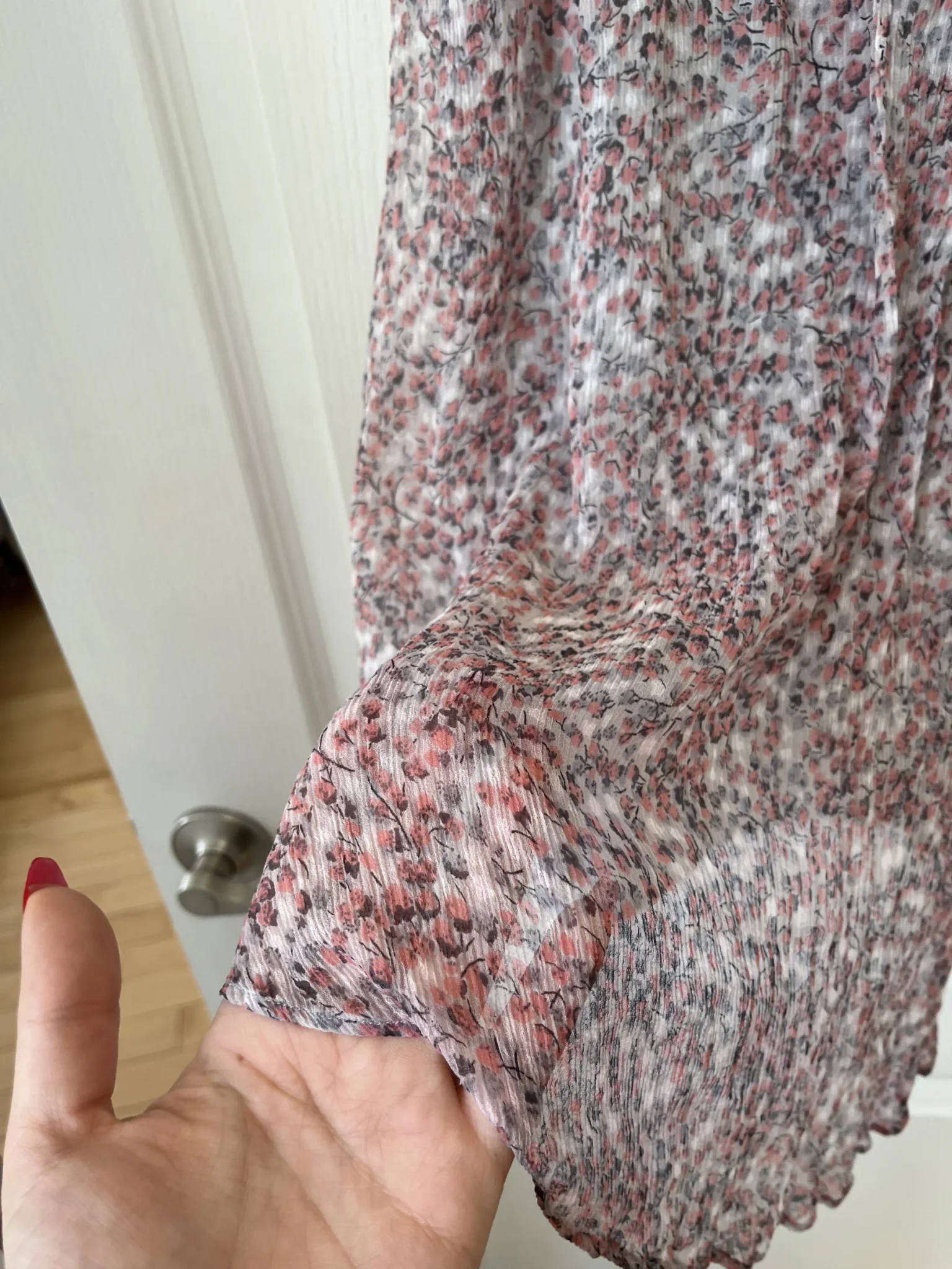 Image for Pink floral and grey dress size 40 silk by Comptoir des Cotonniers