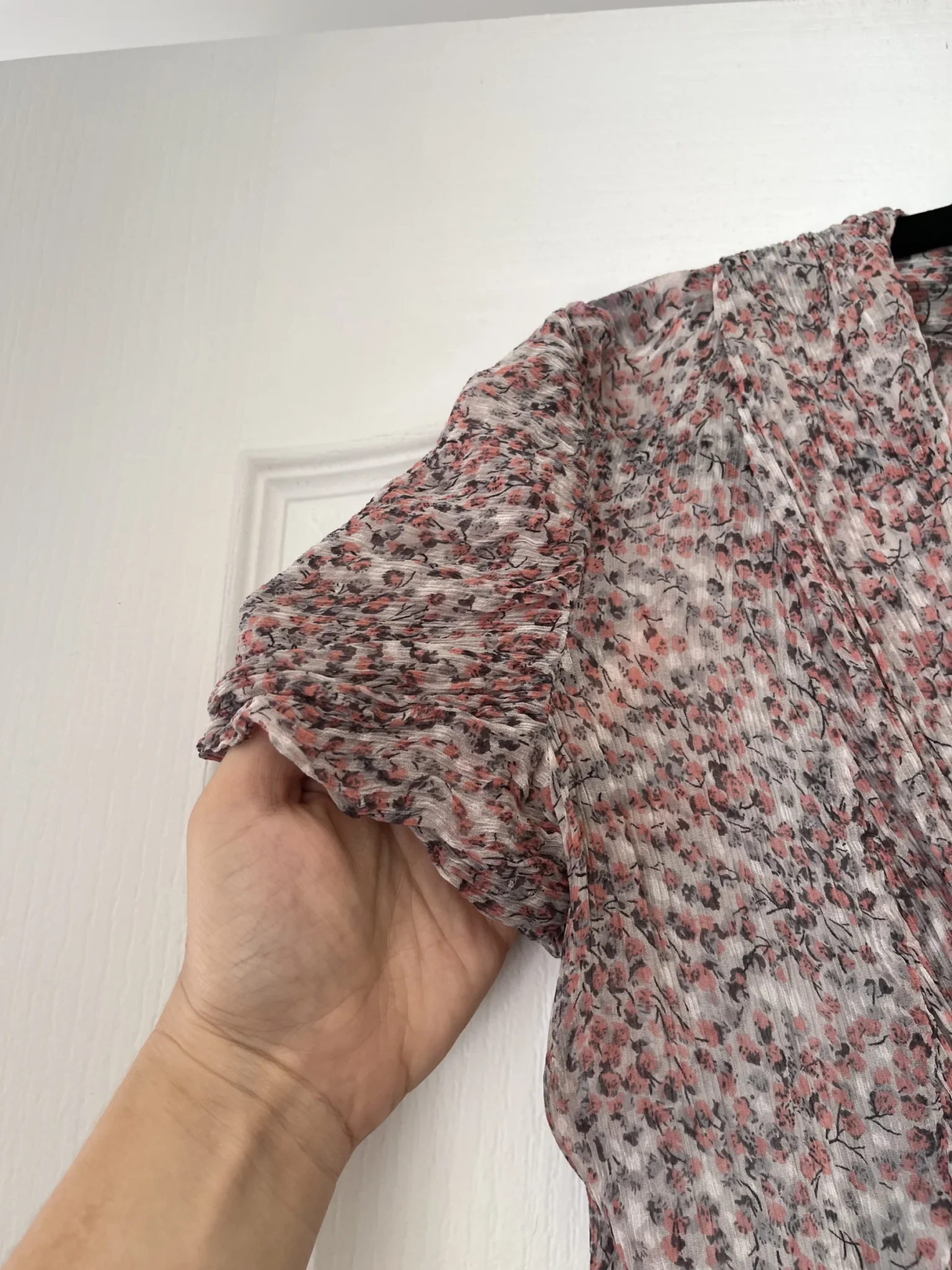 Image for Pink floral and grey dress size 40 silk by Comptoir des Cotonniers