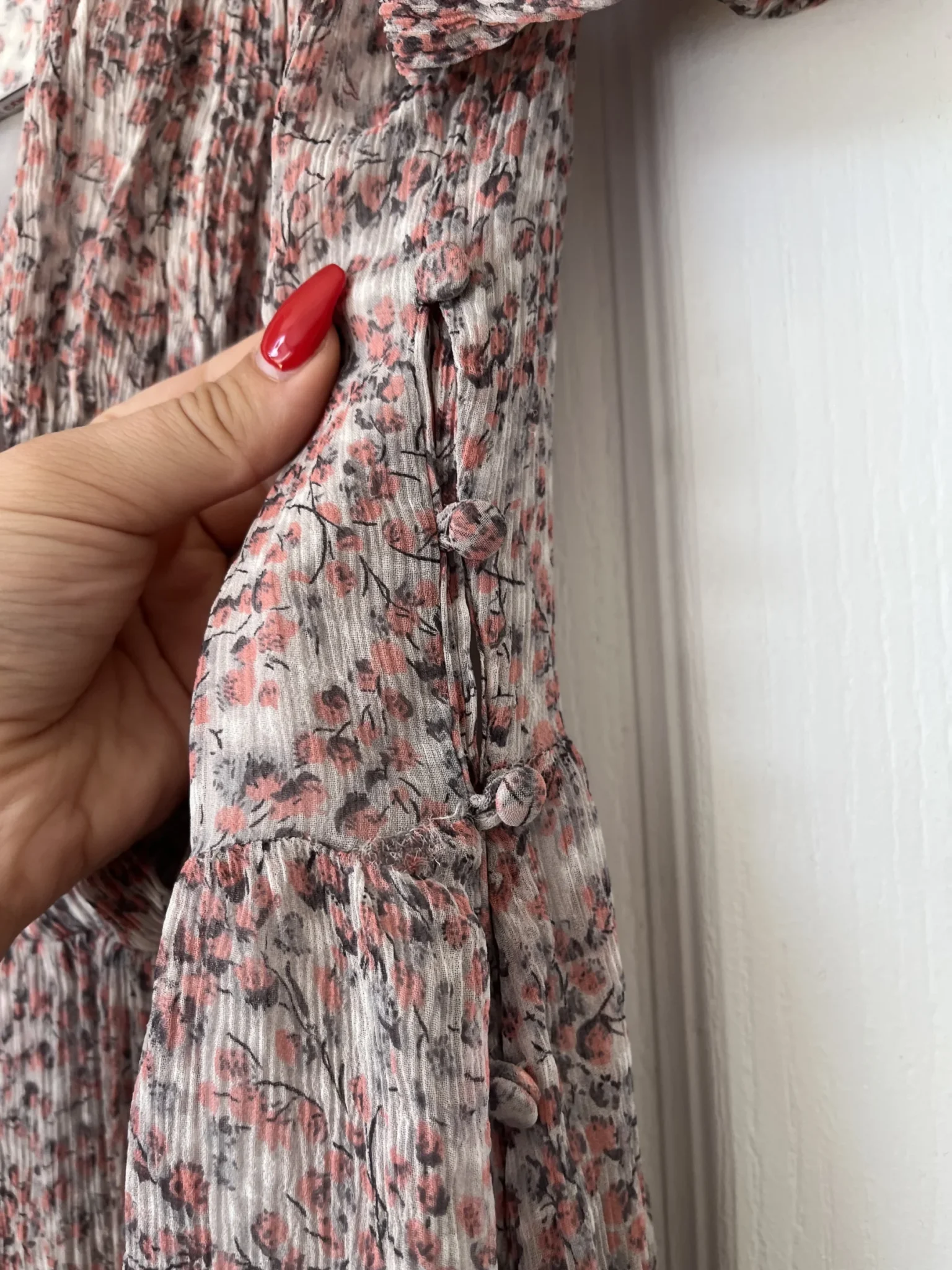 Image for Pink floral and grey dress size 40 silk by Comptoir des Cotonniers