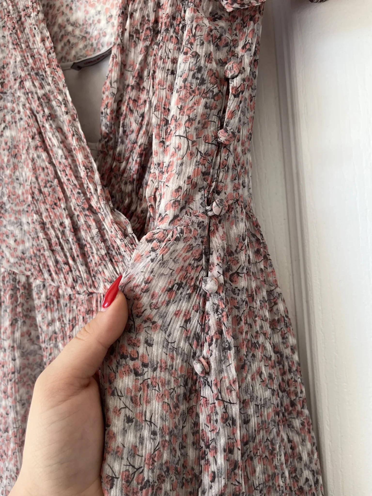 Image for Pink floral and grey dress size 40 silk by Comptoir des Cotonniers