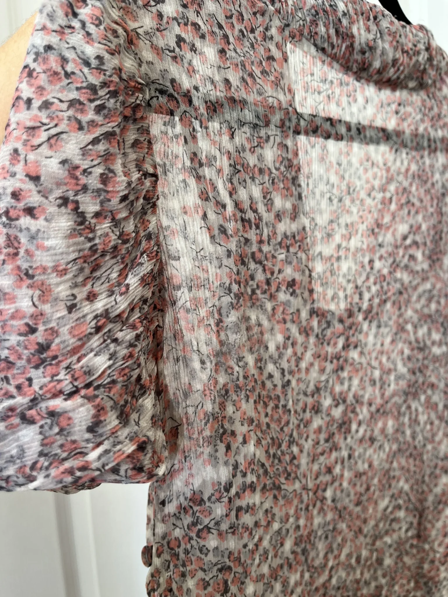 Image for Pink floral and grey dress size 40 silk by Comptoir des Cotonniers
