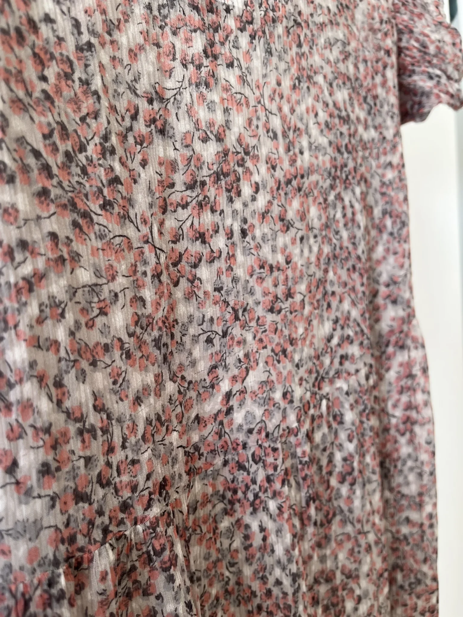 Image for Pink floral and grey dress size 40 silk by Comptoir des Cotonniers