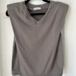 Thumbnail for Babaton Aritzia off-shoulder T-shirt size XXS grey