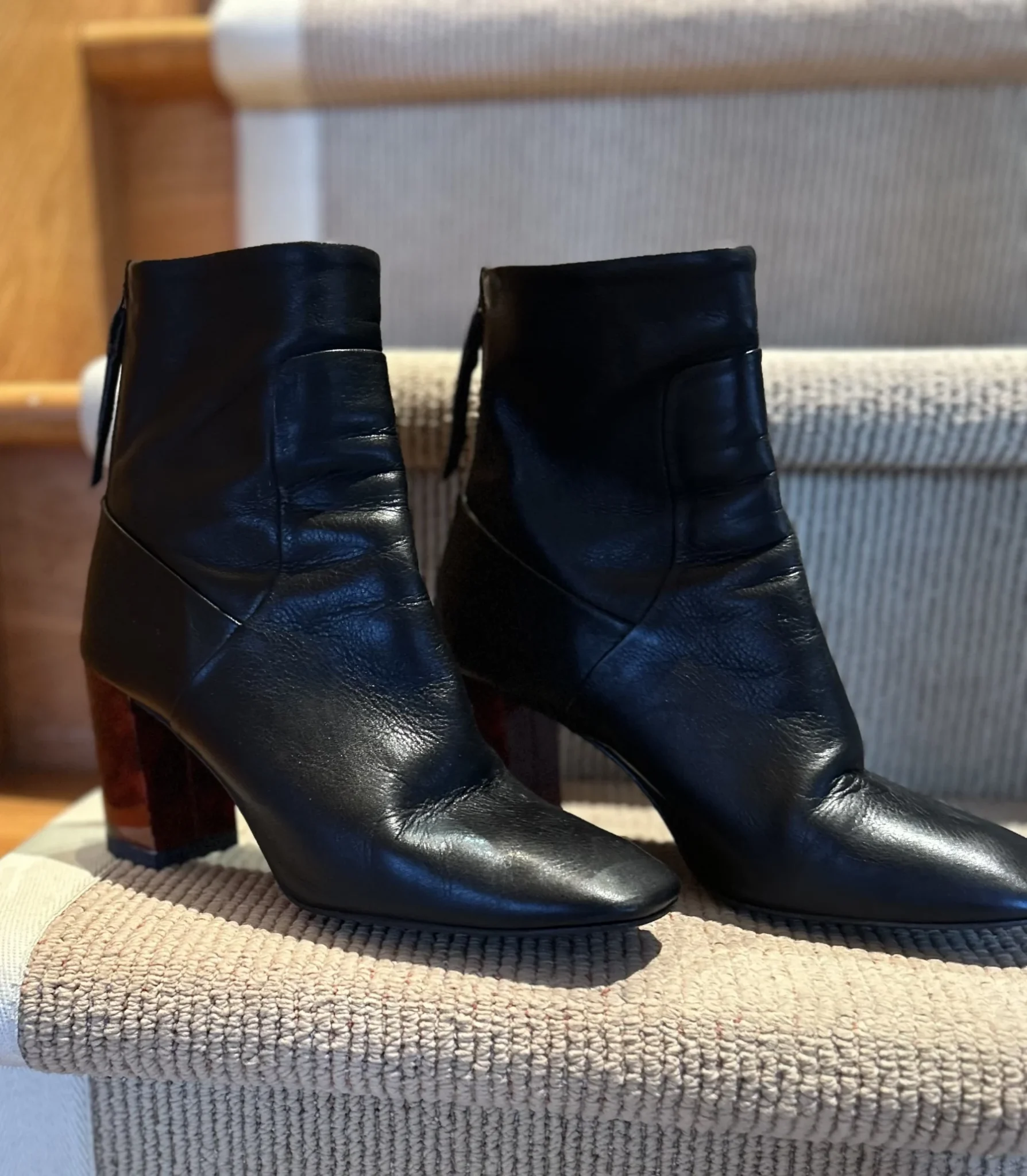 Featured image for Bottillons Top Shop en cuir d’Espagne. Talons 3 pouces.