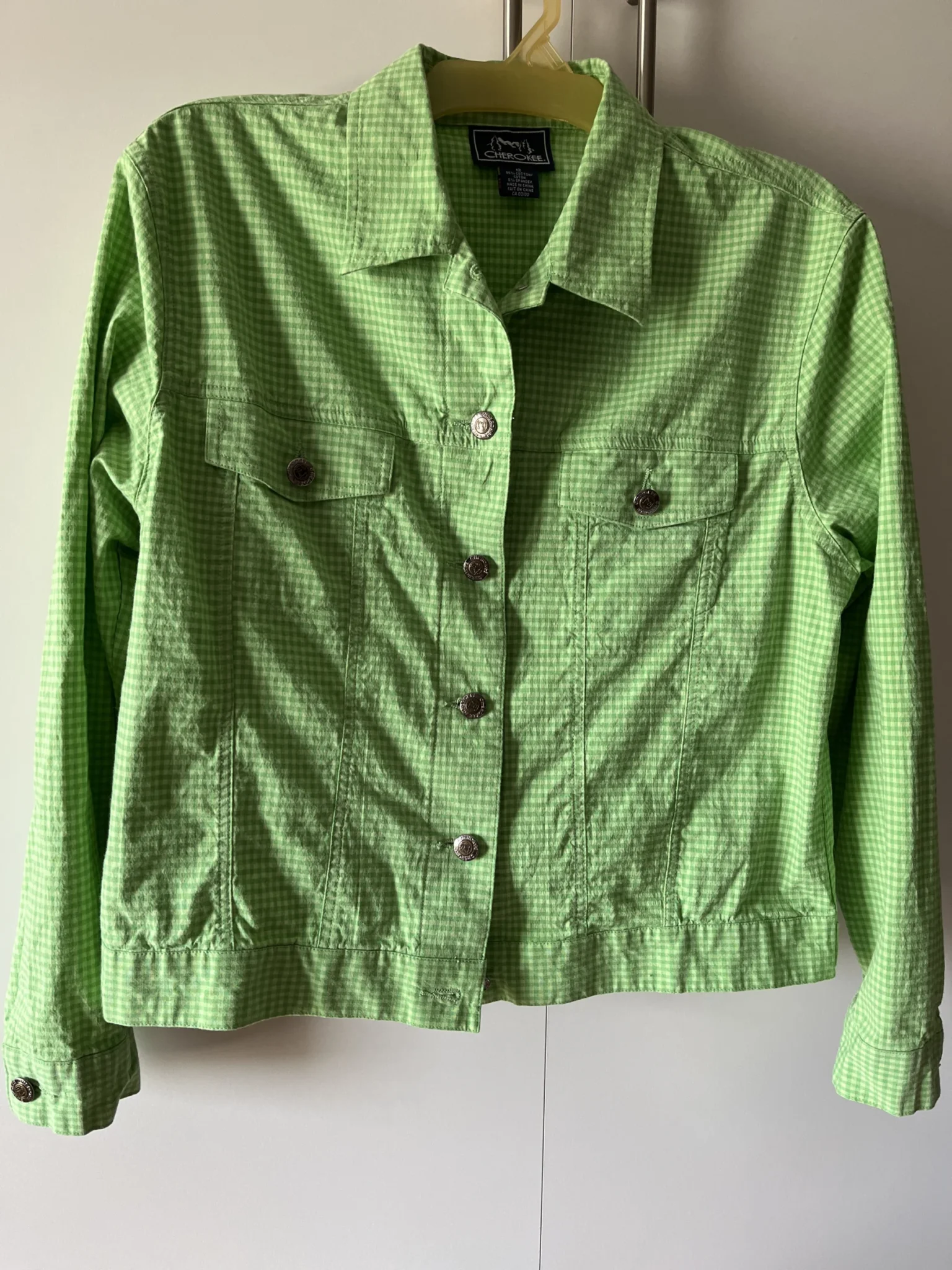 Featured image for Vintage lime green checked jacket - 95% cotton