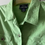 Thumbnail for Vintage lime green checked jacket - 95% cotton