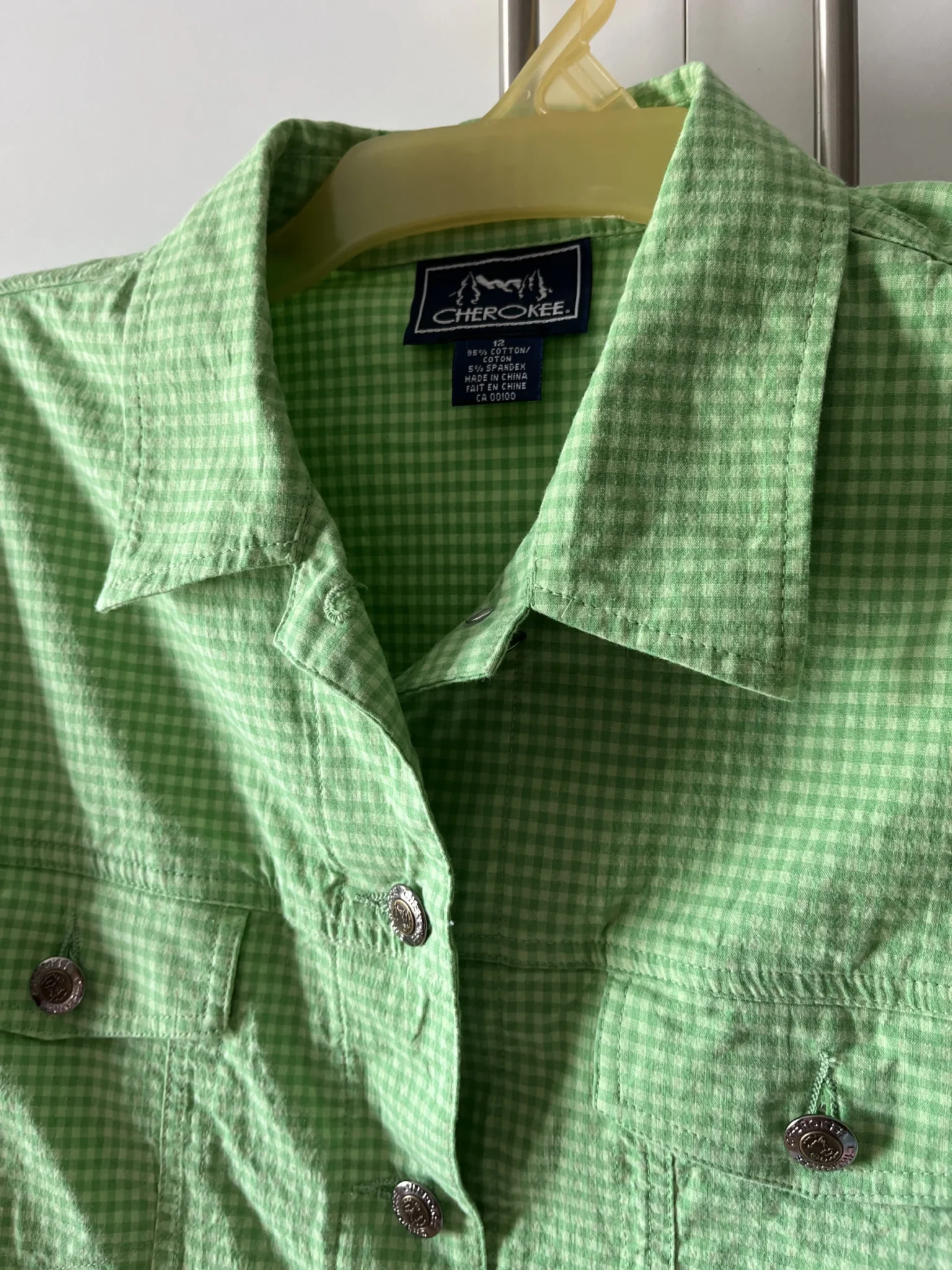 Image for Vintage lime green checked jacket - 95% cotton