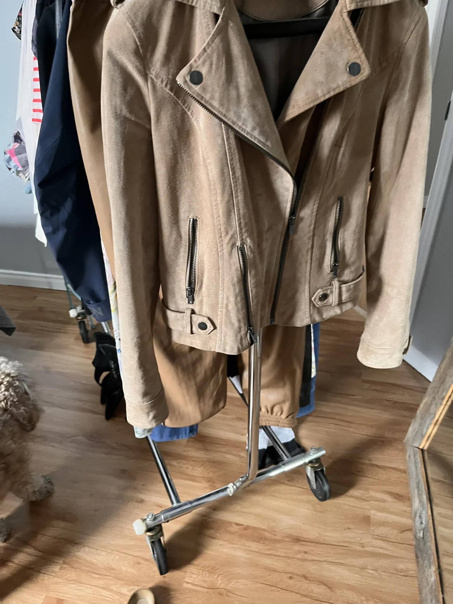 Image for Blouson style moto camel
