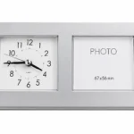 Thumbnail for Horloge Quartz Design Argentée avec Cadre Photo Intégré 67x56 mm