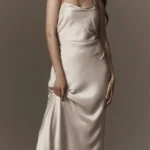 Featured thumbnail for Satin maxi dress - champagne beige - BHLDN