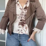 Thumbnail for Max Mara brown jacket size 10 satin