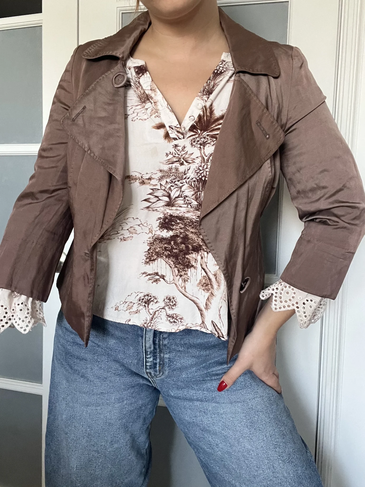 Image for Max Mara brown jacket size 10 satin