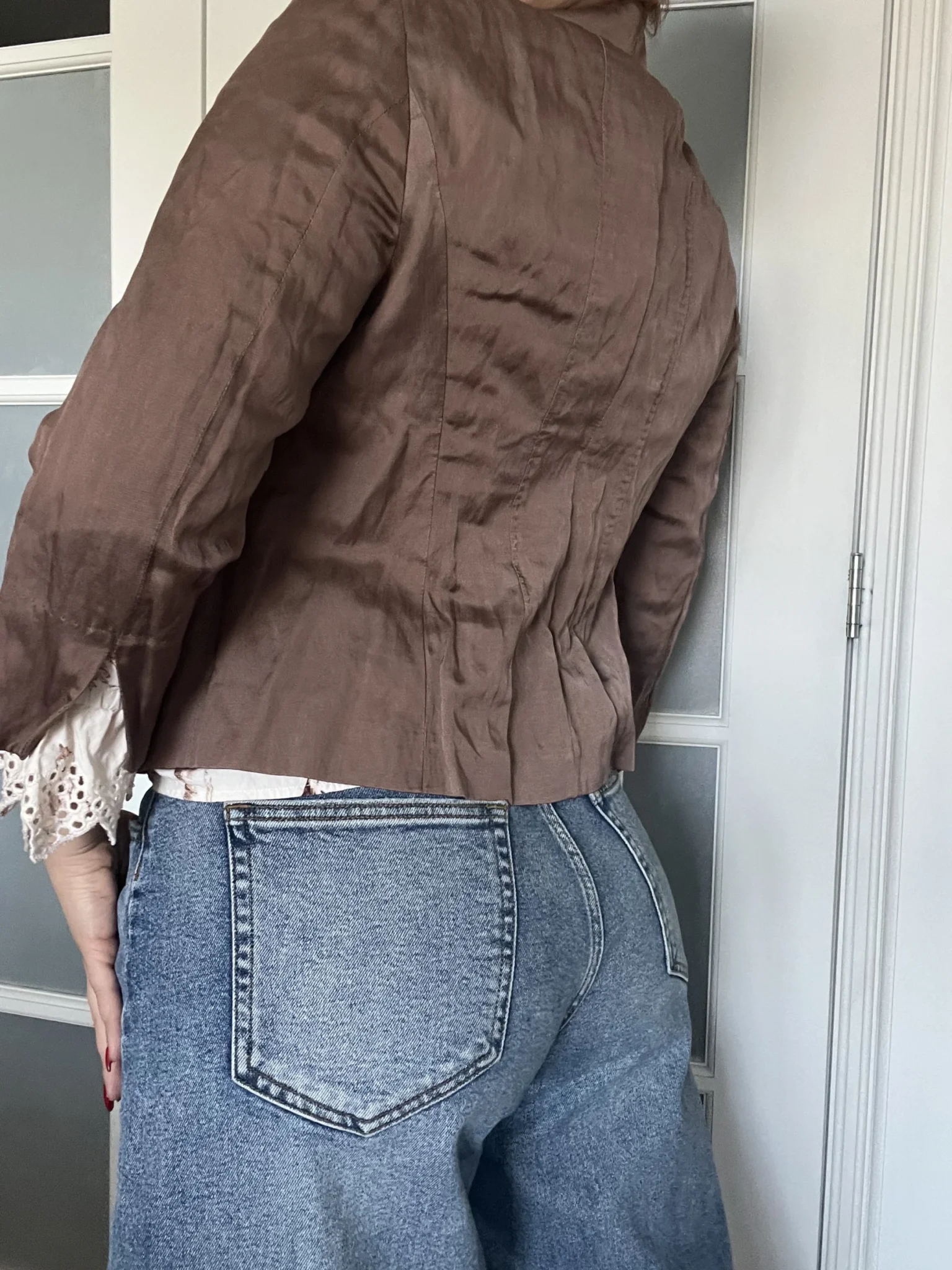 Image for Max Mara brown jacket size 10 satin