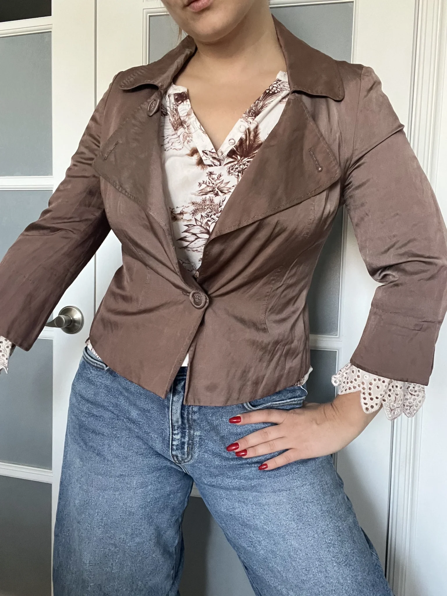 Image for Max Mara brown jacket size 10 satin