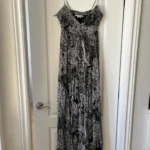 Thumbnail for Zara black and white silk patterned dress size M