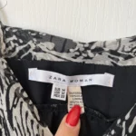 Thumbnail for Zara black and white silk patterned dress size M