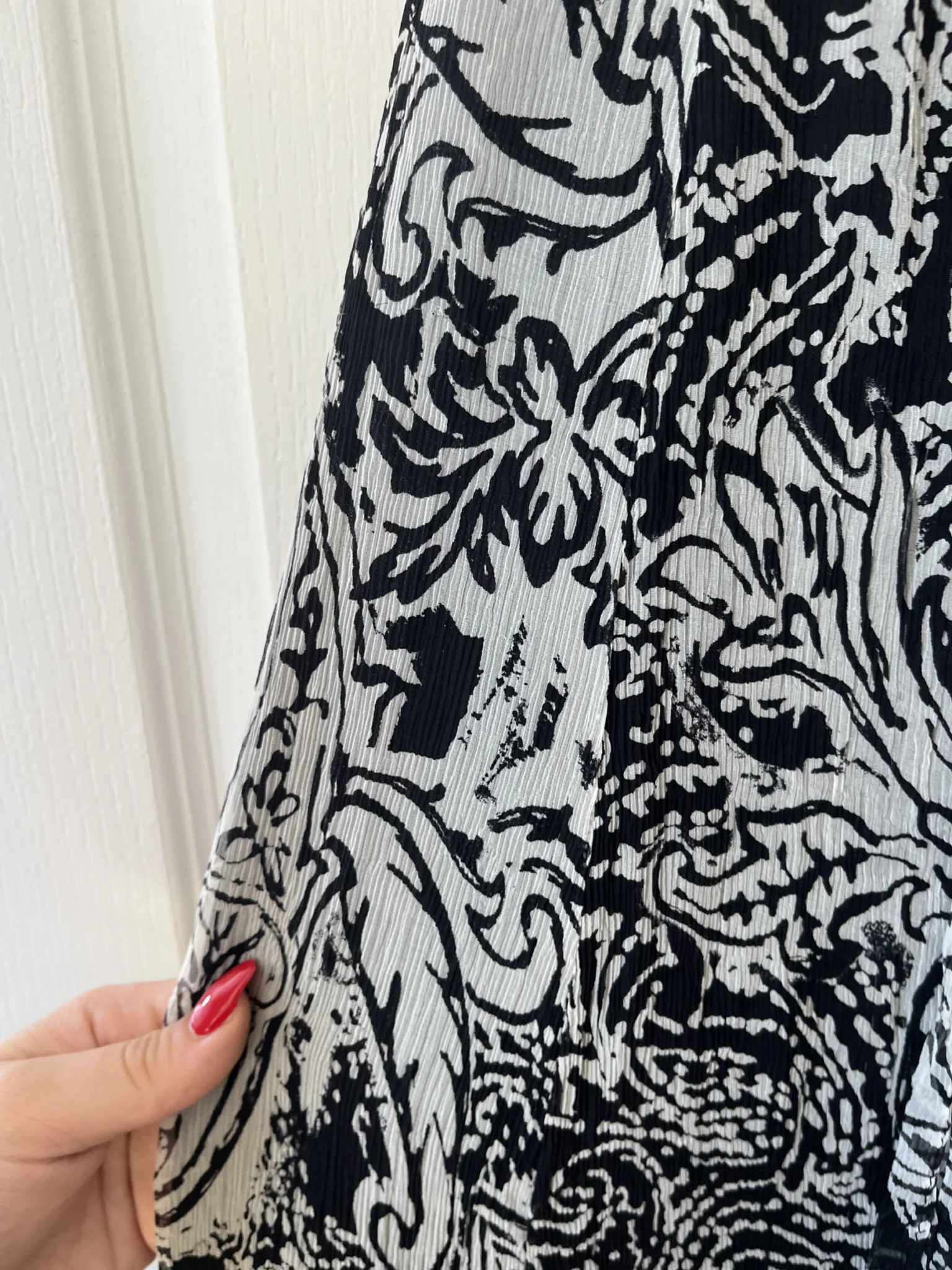 Image for Zara black and white silk patterned dress size M