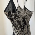 Thumbnail for Zara black and white silk patterned dress size M
