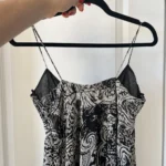 Thumbnail for Zara black and white silk patterned dress size M