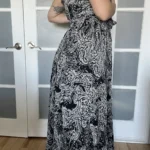 Thumbnail for Zara black and white silk patterned dress size M