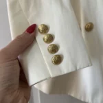 Thumbnail for Ralph Lauren blazer size 6 beige gold buttons