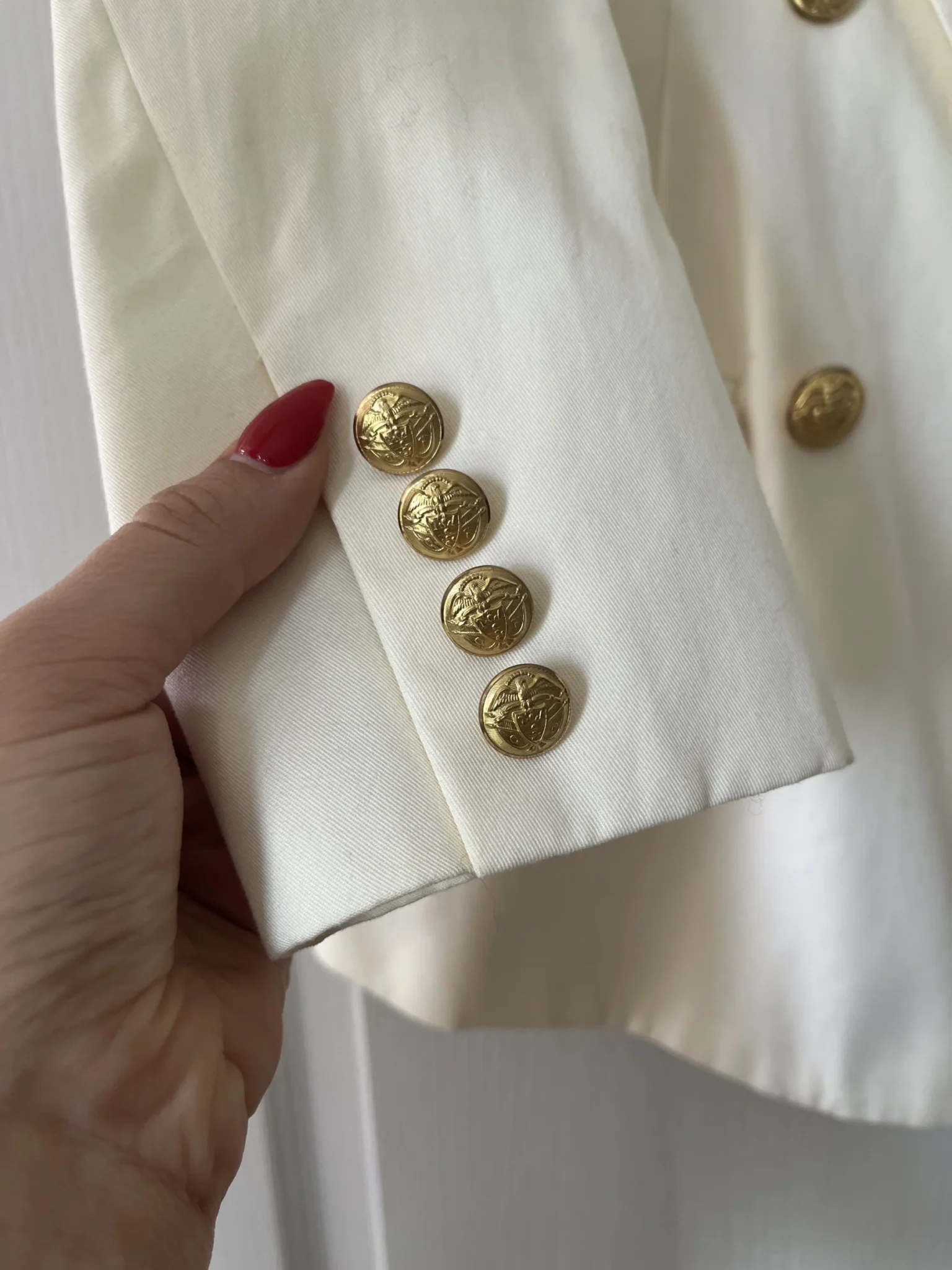 Image for Ralph Lauren blazer size 6 beige gold buttons