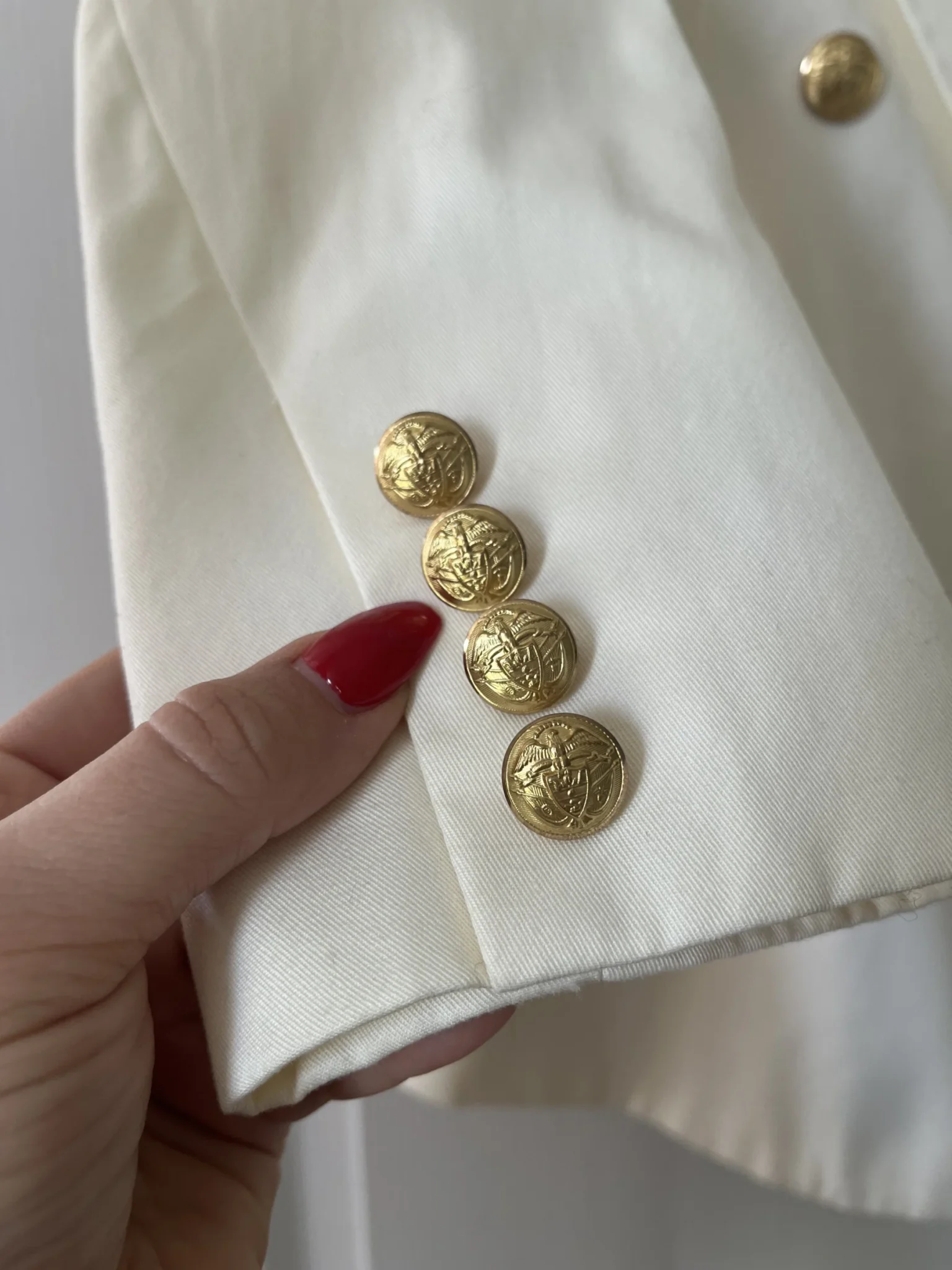 Image for Ralph Lauren blazer size 6 beige gold buttons