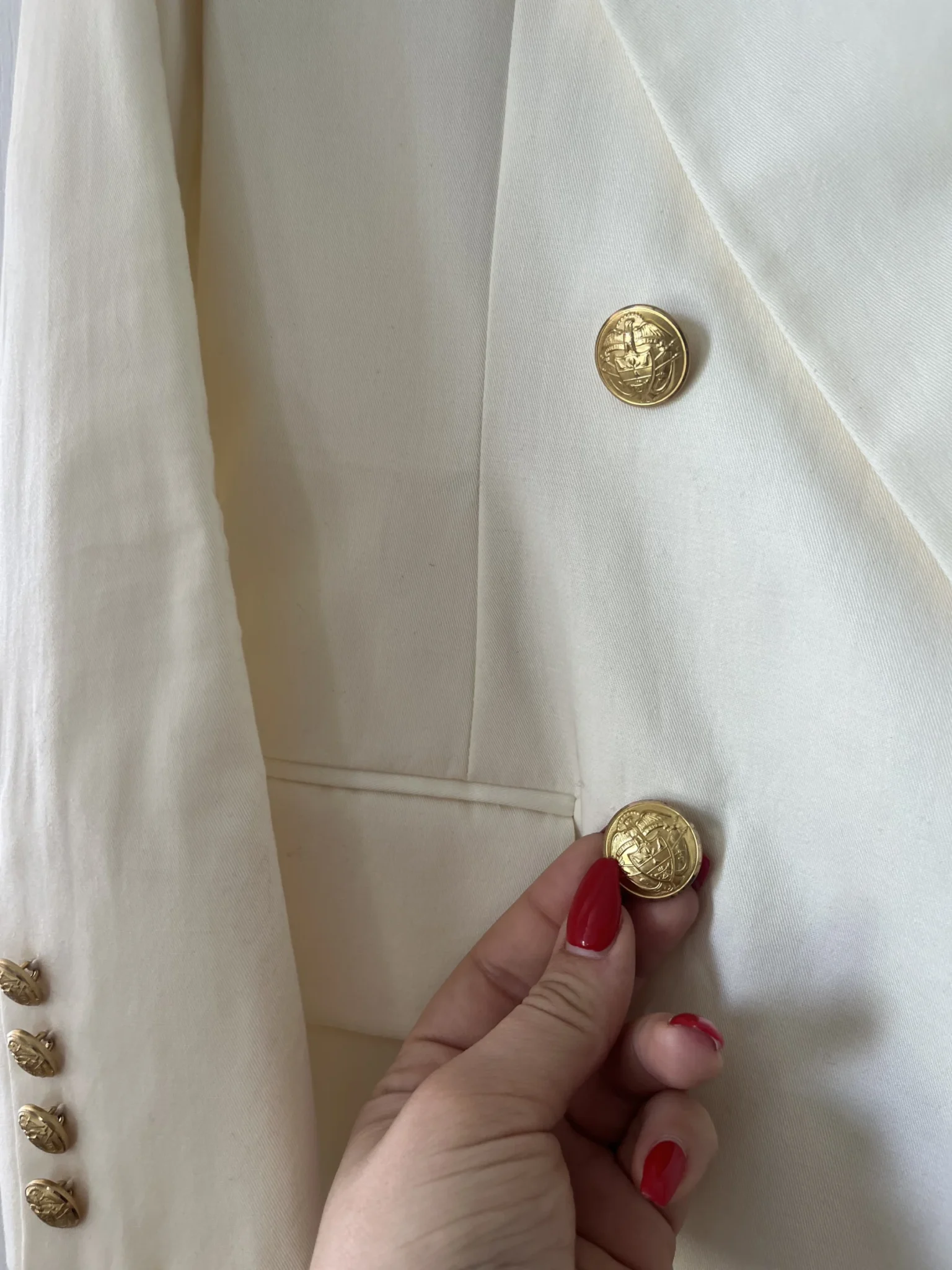 Image for Ralph Lauren blazer size 6 beige gold buttons