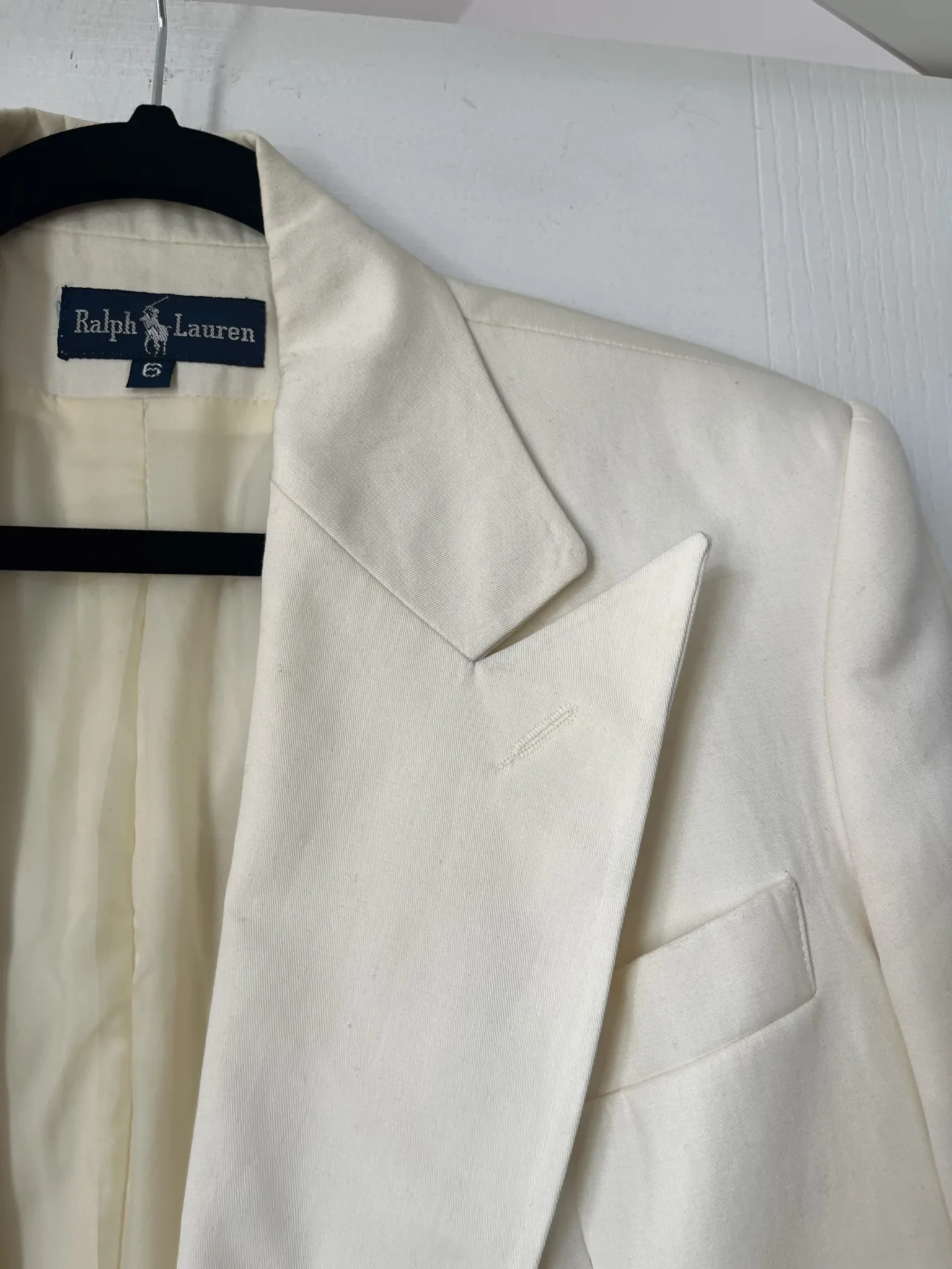 Image for Ralph Lauren blazer size 6 beige gold buttons